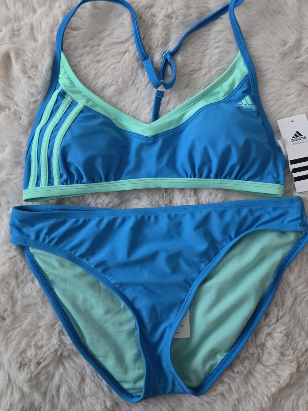 Adidas Blue & Mint Two-Piece Bikini